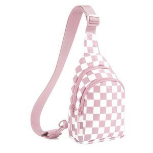 Checkered Sling Bag for Women Small Backpack Crossbody Chest Bag Fanny Packs🐘